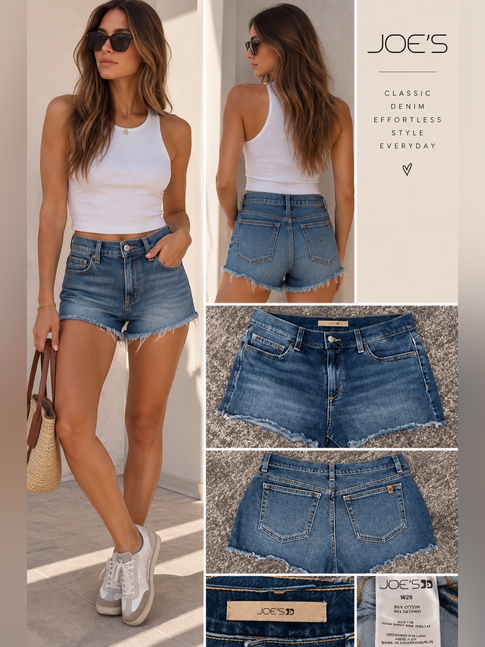 Joe’s Jeans Frayed Denim Cutoff Shorts Size W28